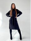 Ангорова сукня мiдi з поясом чорного кольору 35443
