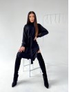 Ангорова сукня мiдi з поясом чорного кольору 35443