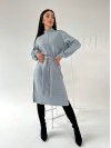 Ангорова сукня мiдi з поясом сiрого кольору 35446