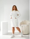 Ангоровое платье мини с поясом молочного цвета 34163