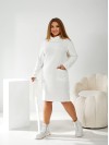 Ангоровое платье мини с поясом молочного цвета 34163
