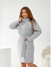 Ангорова сукня міні з поясом сiрого кольору 34165