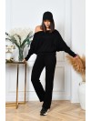 Ангоровий прогулянковий костюм чорного кольору 35678