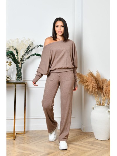 Ангоровий прогулянковий костюм кавового кольору 35680