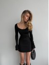 Базовое платье мини черного цвета 35354