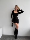 Базовое платье мини черного цвета 35354