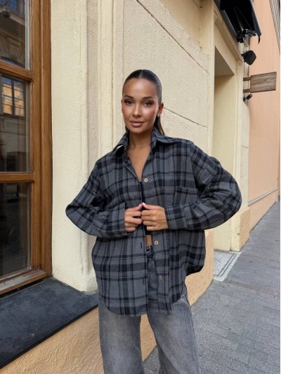 Базова жіноча сорочка графiтового кольору 34136