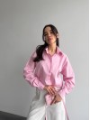 Базова, котонова сорочка оверсайз рожевого кольору 28844