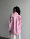 Базова, котонова сорочка оверсайз рожевого кольору 28844