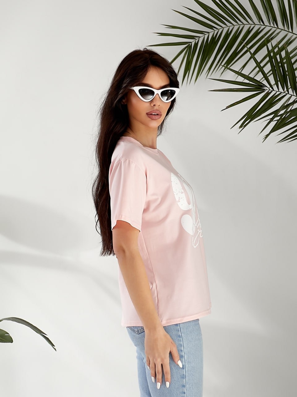 Базова жіноча футболка з написом рожевого кольору 32528