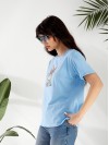 Базова жіноча футболка з малюнком блакитного кольору 32546