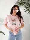 Базова жіноча футболка з малюнком рожевого кольору 32545