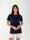 Базова жіноча футболка з візерунками синього кольору 33292