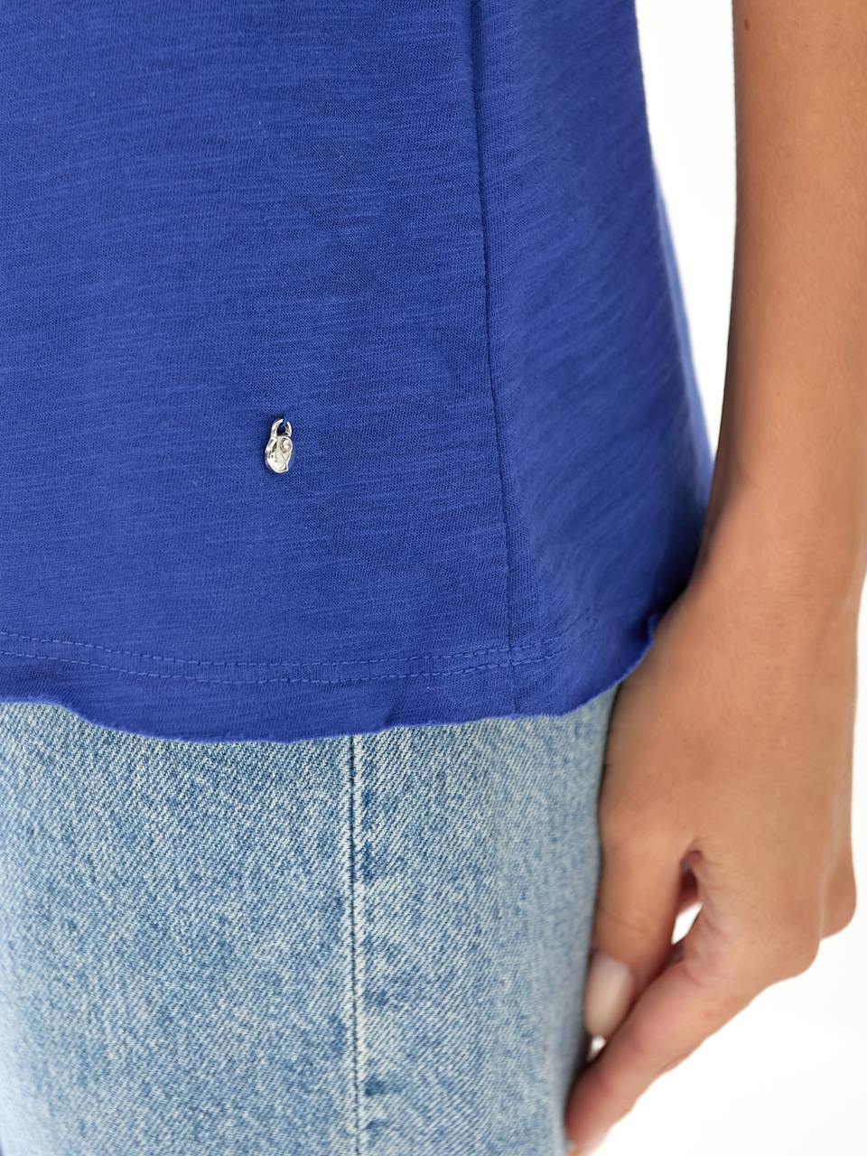 Базова жіноча футболка синього кольору 33226