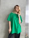 Базова жіноча футболка зеленого кольору 30731