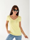 Базова жіноча футболка жовтого кольору 33290