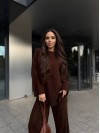 Базовый женский костюм 2-ка коричневого цвета 35605