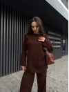 Базовый женский костюм 2-ка коричневого цвета 35605