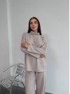 Базовий жiночий костюм з ангори бежевого кольору 35285