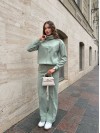 Базовий жiночий костюм з ангори м'ятного кольору 35317