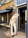 Базовий жiночий костюм з ангори бежевого кольору 35592