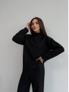 Базовий жiночий костюм з ангори чорного кольору 35283