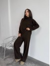 Базовий жiночий костюм з ангори коричневого кольору 35284