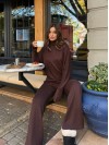 Базовий жiночий костюм з ангори коричневого кольору 35593