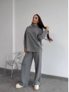 Базовий жiночий костюм з ангори сiрого кольору 35286