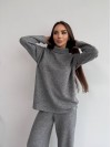 Базовий жiночий костюм з ангори сiрого кольору 35286