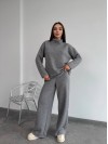 Базовий жiночий костюм з ангори сiрого кольору 35286