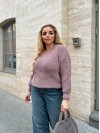 Базовый женский свитер пудрового цвета 34413