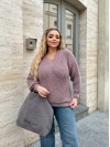 Базовый женский свитер пудрового цвета 34413
