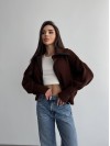 Базовий жіночий светр зi змiкою коричневого кольору 35843