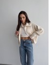 Базовий жіночий светр зi змiкою молочного кольору 35842