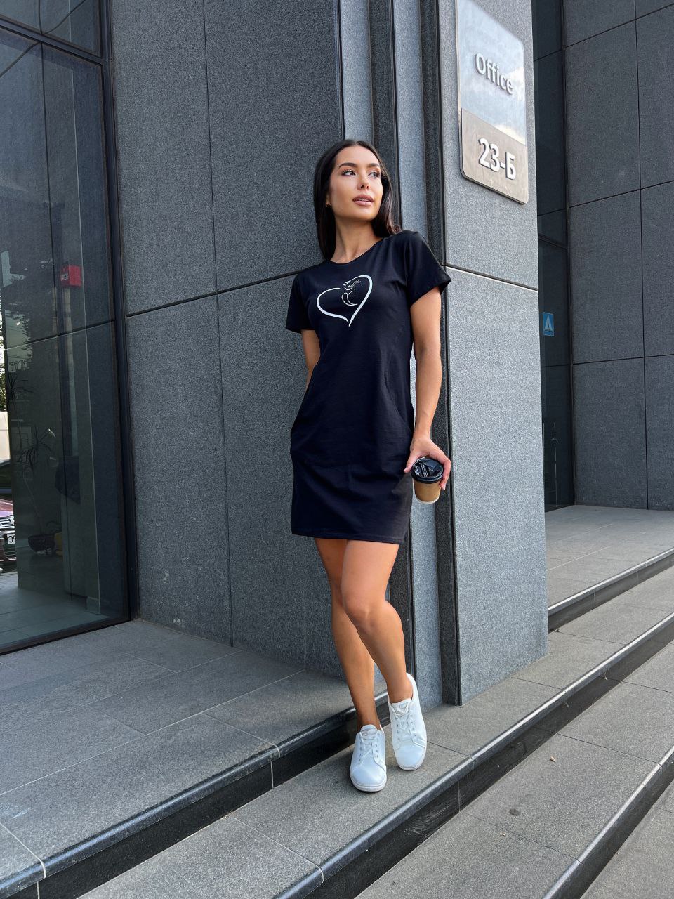 Базовое повседневное платье черного цвета 27386