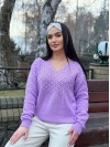 Базовый женский свитер сиреневого цвета 31732