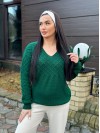 Базовый женский свитер зеленого цвета 31735