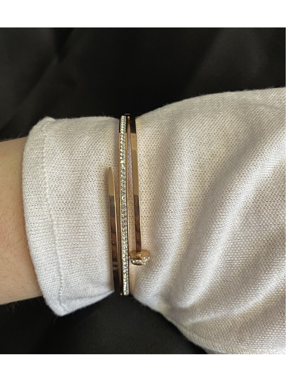 Браслет - манжет Гвоздь золотого цвета 33576