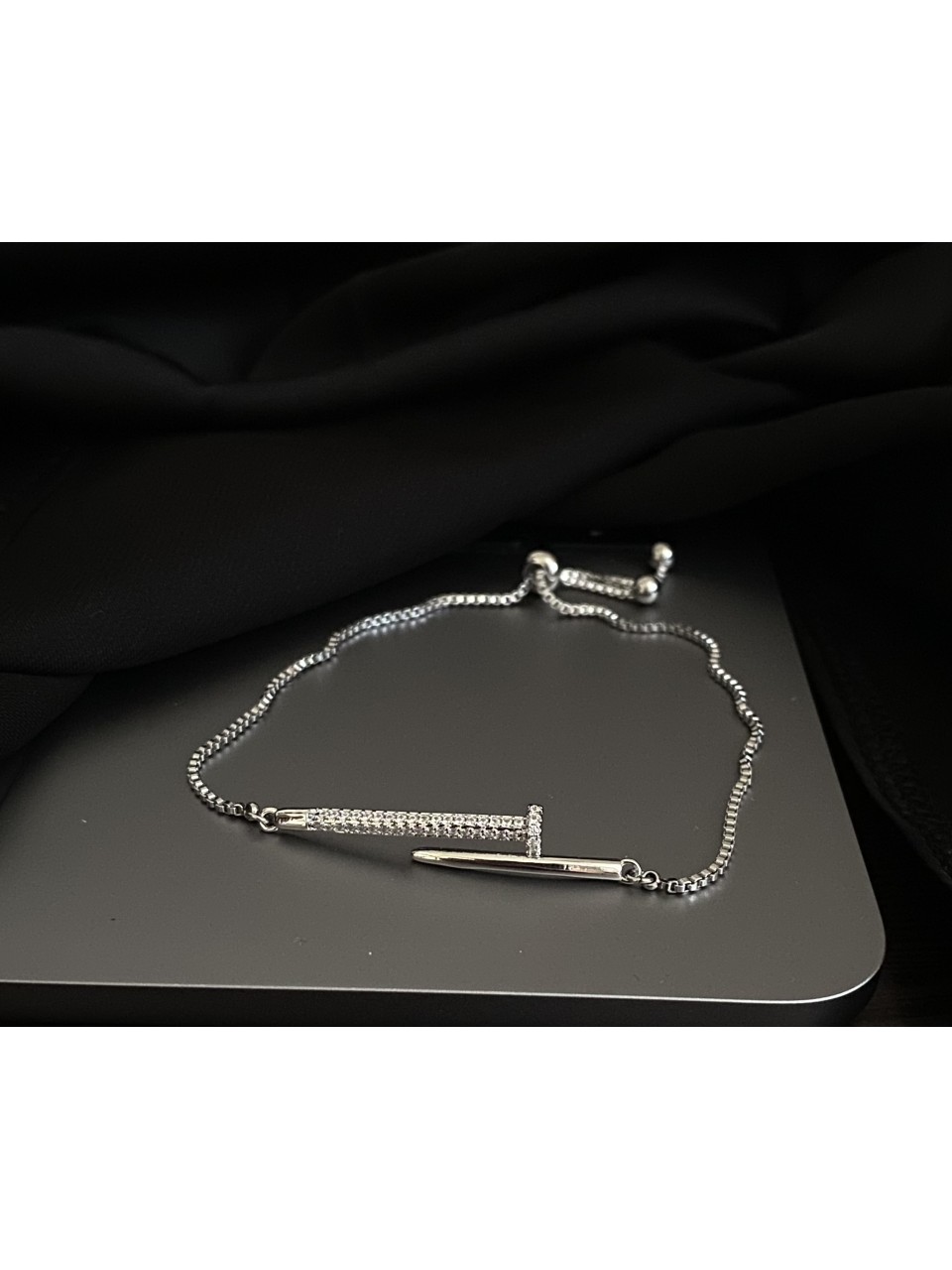 Браслет затяжка Гвоздь серебряного цвета 33457