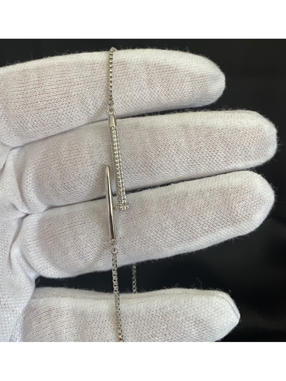 Браслет затяжка Гвоздь серебряного цвета 33457