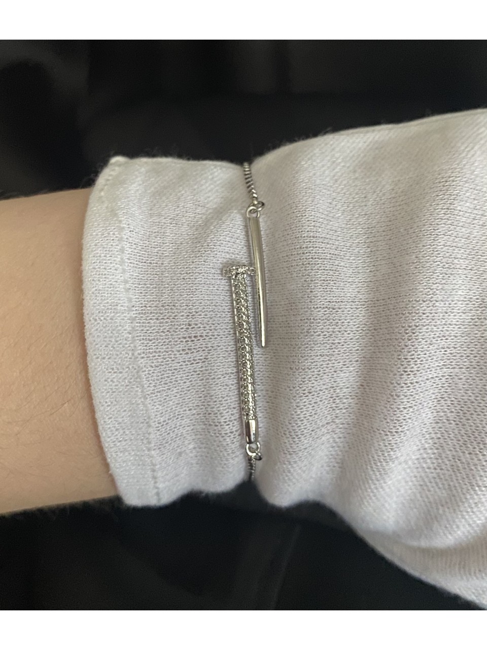 Браслет затяжка Гвоздь серебряного цвета 33457