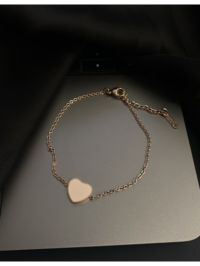 Браслет Серце замок карабін золотого кольору 33747