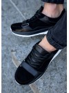 Чоловічі кросівки з натуральної шкіри чорного кольору 35473