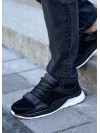 Чоловічі кросівки з натуральної шкіри чорного кольору 35473