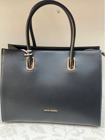 Ділова жіноча сумка із еко-шкіри чорного кольору 31997