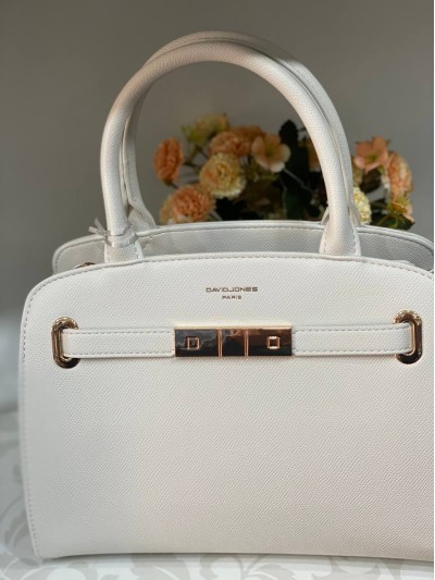 Ділова жіноча сумка із еко-шкіри молочного кольору 31942