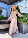 Довга муслінова сукня пудрового кольору 31986