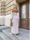Довга муслінова сукня в квітку пудрового кольору 31982