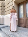 Довга муслінова сукня в квітку рожевого кольору 31981